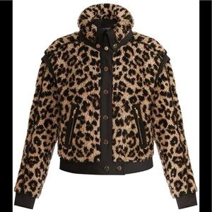 Veronica Beard Leopard Print Teddy Jacket